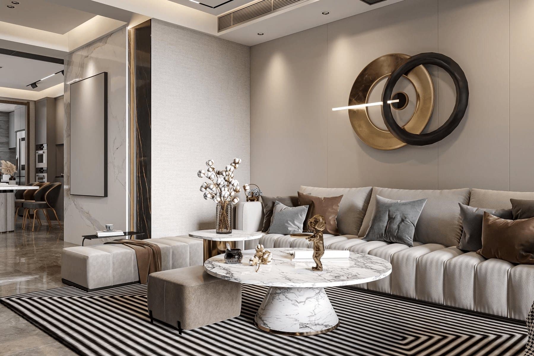 Minimalist luxury living room styled and sorted by Darlene